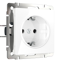 Розетка с заземлением, безвинтовой зажим Werkel W1171301 белая