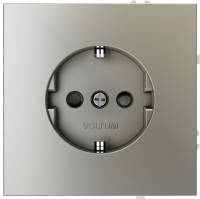 Розетка встраиваемая с заземлением и защитными шторками Voltum S70, шелк, VLS040204