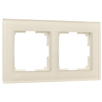 Рамка из стекла на 2 поста Werkel Favorit W0021141 молочный