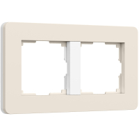 Рамка из поликарбоната на 2 поста Split Werkel W0023066 айвори/белый, soft-touch