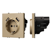 Розетка с USB Type A+A Arlight Nobe 054290 золото светлое