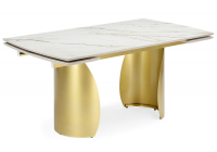 Керамический стол Woodville Готланд 160(220) бежевый / золото