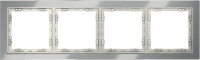 Рамка стеклянная на 4 поста Voltum S70, сталь, VLS110405