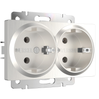 Розетка двойная с заземлением Werkel W1172013 перламутровый рифленый