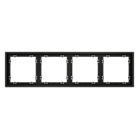 Рамка пластиковая на 4 поста Voltum S70, черный матовый, VLS100408