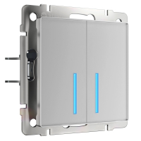 Умный сенсорный выключатель двухклавишный Werkel W4520606 серебряный