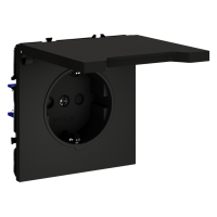 Розетка встраиваемая с крышкой VOLTUM S70 VLS040308, черный матовый