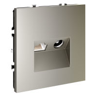 Розетка ТВ+Ethernet RJ-45 кат.6 Voltum S70 VLS060704, шелк