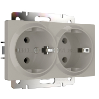 Розетка двойная с заземлением Werkel W1272004 дымчатый