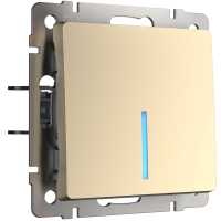 Выключатель одноклавишный с подсветкой Werkel W1110111 шампань
