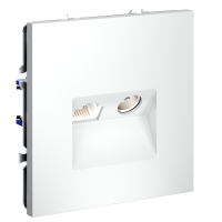 Розетка ТВ+Ethernet RJ-45 кат.6 Voltum S70 VLS060702, белый матовый