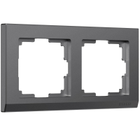 Рамка из поликарбоната на 2 поста Werkel Stark W0021864 графит матовый