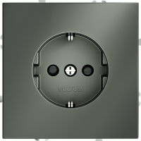 Розетка встраиваемая с заземлением и защитными шторками Voltum S70, титан, VLS040206