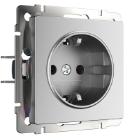 Розетка с заземлением и шторками Werkel W1171165 серебряный матовый