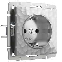 Розетка с заземлением и шторками Werkel Hammer W1271106 серебряный