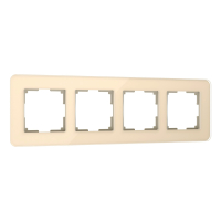 Рамка из стекла на 4 поста Werkel Elite W0042443 айвори
