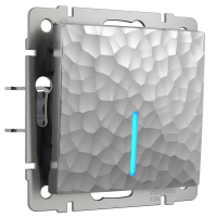 Выключатель одноклавишный проходной с подсветкой Werkel Hammer W1212106 серебряный