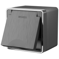 Розетка влагозащищенная с защитной крышкой и шторками Werkel Gallant W5071204 графит рифленый