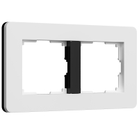 Рамка из поликарбоната на 2 поста Split Werkel W0023068 белый/черный, soft-touch