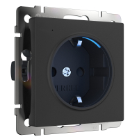 Розетка с подсветкой Werkel W1171408 черный матовый