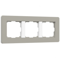 Рамка из поликарбоната на 3 поста Split Werkel W0033067 дымчатый/белый, soft-touch
