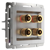Акустическая розетка Werkel WL09-AUDIOx4 cеребряный рифленый