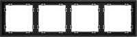 Рамка пластиковая на 4 поста Voltum S70, черный матовый, VLS100408