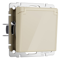 Розетка влагозащищенная с крышкой и шторками Werkel W1171243 айвори акрил