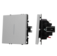 Выключатель одноклавишный проходной с подсветкой Arlight Nobe 059431 никель