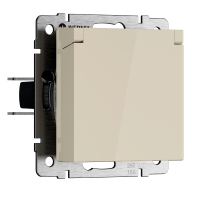 Розетка влагозащищенная с защитной крышкой N Werkel W1171203 слоновая кость