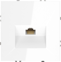 Розетка компьютерная RJ45 кат.6 встраиваемая Voltum S70, белый глянцевый, VLS060101