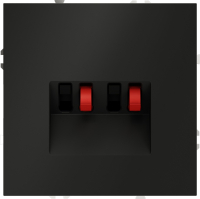 Розетка акустическая Voltum S70 4-местная, черный матовый, VLS060308