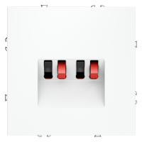 Розетка акустическая Voltum S70 4-местная, белый матовый, VLS060302