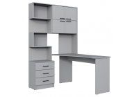 Компьютерный стол Woodville Эльброни правый шиншилла серая