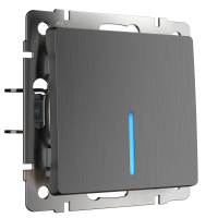 Выключатель одноклавишный проходной с подсветкой Werkel W1112104 графит рифленый