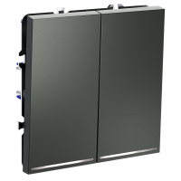 Проходной переключатель двухклавишный с подсветкой Voltum S70, титан, VLS020406