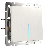 Выключатель одноклавишный проходной с подсветкой перла Werkel W1112113мутровый рифленый