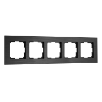 Рамка из металла на 5 постов Werkel AluMax W0053508 черный алюминий