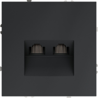 Розетка компьютерная двойная RJ45+RJ45 встраиваемая Voltum S70, графит, VLS060207