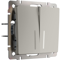 Выключатель двухклавишный проходной с подсветкой Werkel W1222104 дымчатый