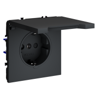 Розетка встраиваемая с крышкой VOLTUM S70 VLS040307, графит