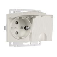 Розетка двойная влагозащищенная с защитными крышками и шторками Werkel W1172213 перламутровый рифленый