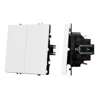 Выключатель двухклавишный проходной Arlight Nobe 054242 белый