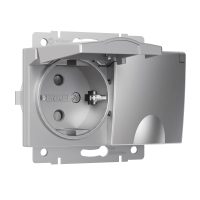 Розетка двойная влагозащищенная с защитными крышками и шторками Werkel W1172206 серебряный