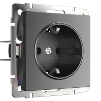 Розетка с заземлением и шторками Werkel W1171164 графит матовый