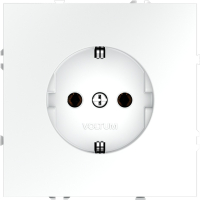 Розетка встраиваемая с заземлением 16А Voltum S70, белый матовый, VLS040102