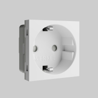 Модульная розетка с заземлением и шторками 45*45 Werkel W1171160  белый