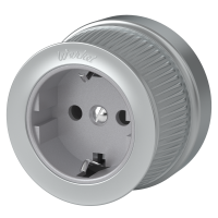 Розетка с заземлением Werkel Ретро WL19-10-01 матовый хром