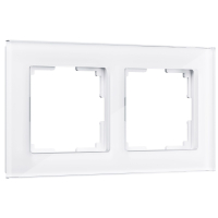 Рамка из стекла на 2 поста Werkel Favorit W0021101 белый