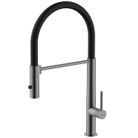 Смеситель для кухни с гибким изливом Lemark Beluga LMF-8074B-GM, графит